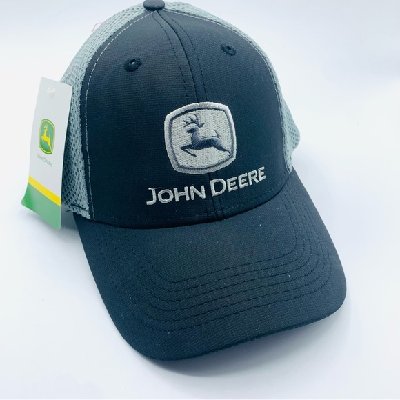 John Deere Other - John Deere Black/Gray Stretch Fit Cap NWT